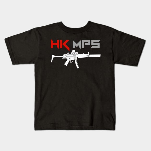 HK MP5 Kids T-Shirt by Aim For The Face